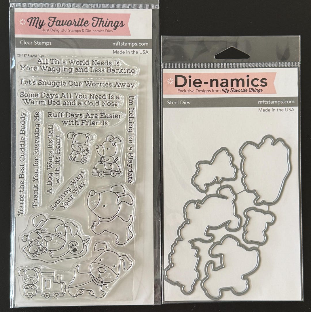 My Favorite Things Puppy Pals Stamp and Die Set - Etsy