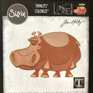 Sizzix Thinlits Tim Holtz Colorize Title Bernice 665366 Hippopotamus Die
