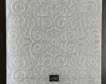 Carpeta de repujado 3D Stampin’ Up Cut & Emboss Parisian Flourish 146341**