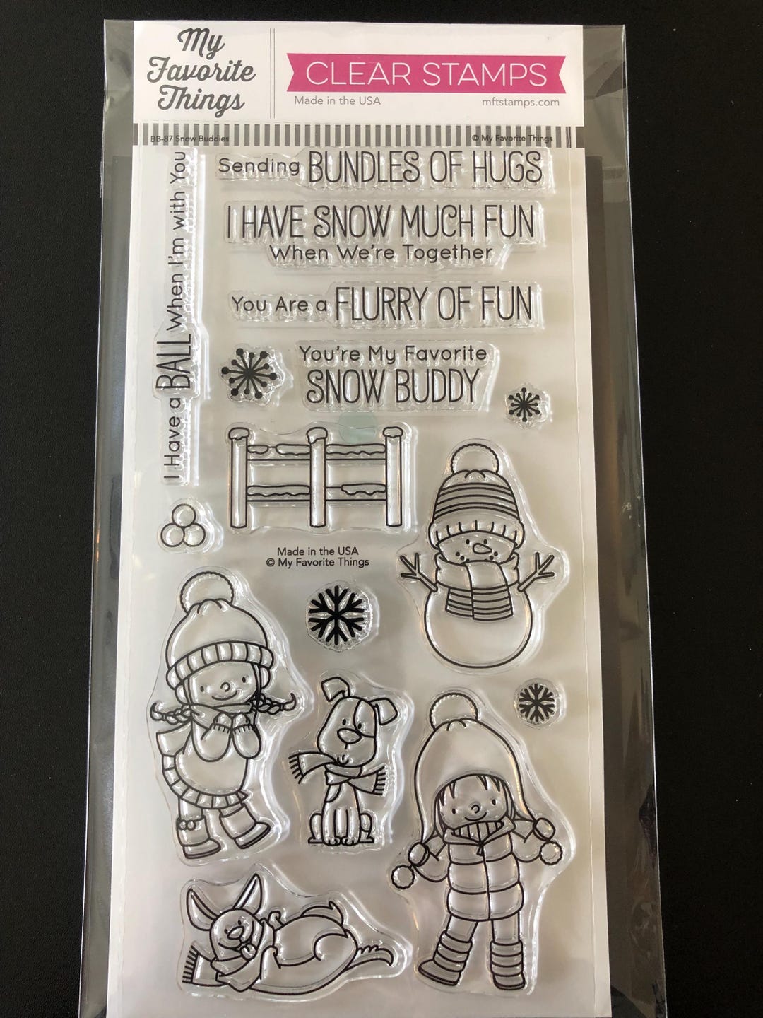 My Favorite Things Stamp and Die Set Title Snow Buddies BB-87 - Etsy