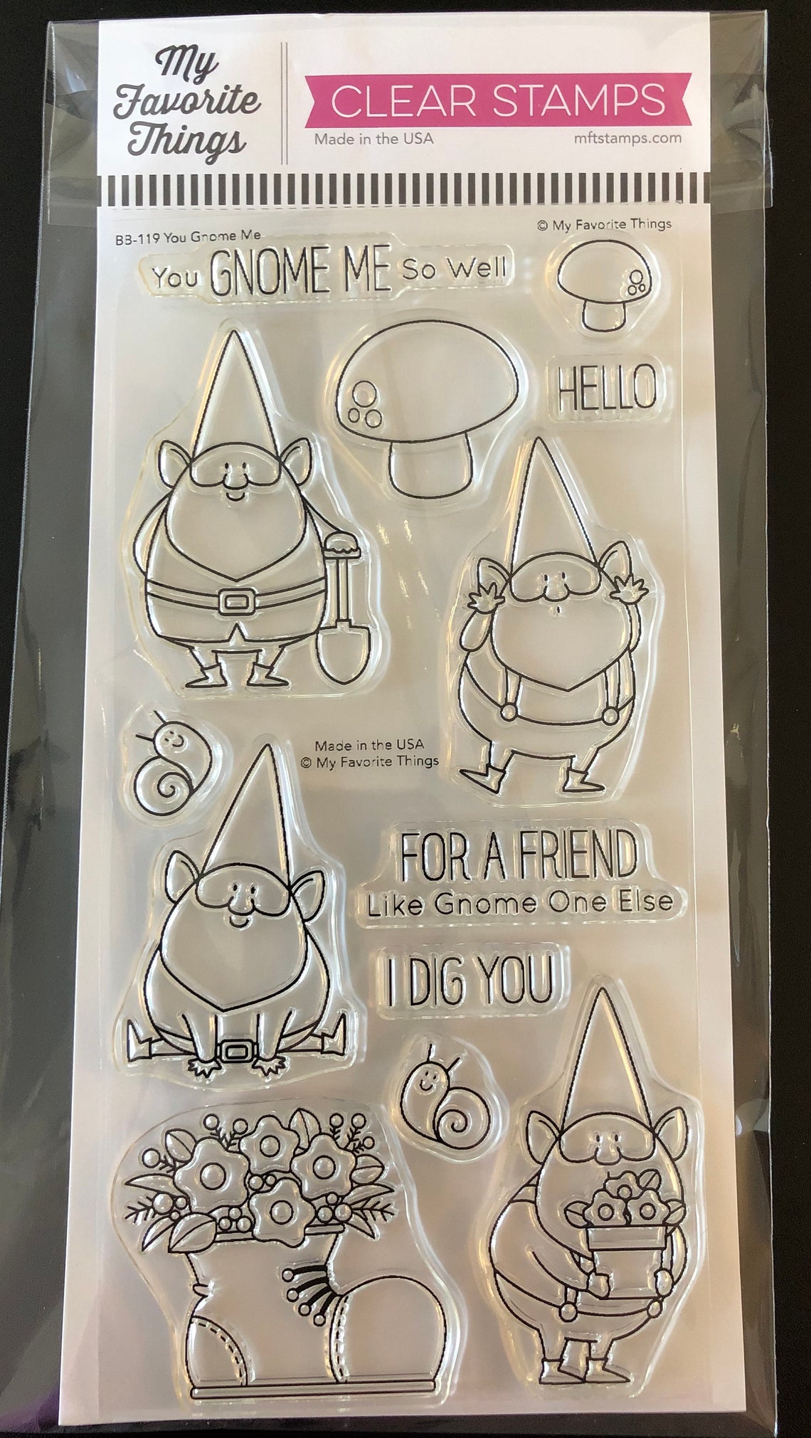 My Favorite Things You Gnome Me Stamp - Etsy