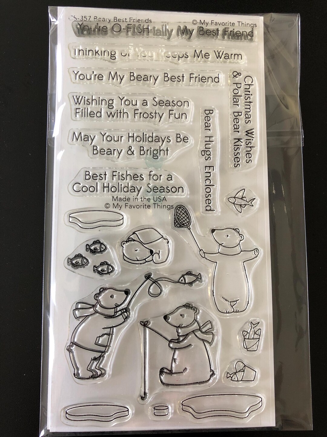 My Favorite Things Bear Stamp and Die Set - Beary Best Friends - Etsy