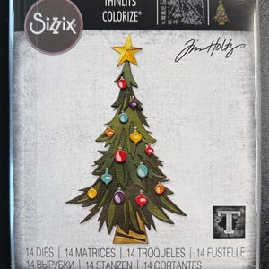 Sizzix Thinlits Colorized Trim A Tree Die Set 666332**
