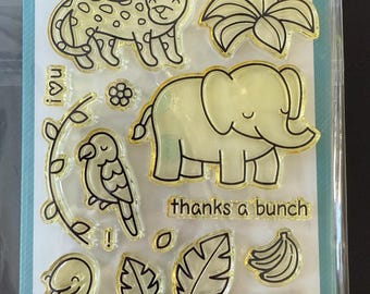 Lawn Fawn Critters In The Jungle Clear Stamps And Die Set