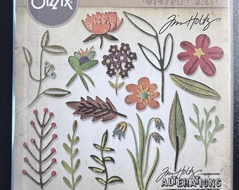 Sizzix Thinlits Tim Holtz Alterations Funky Florals #2 662701**