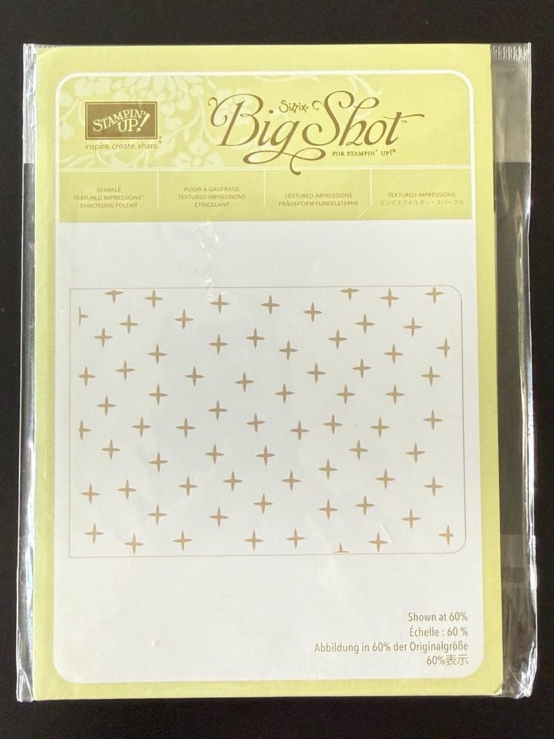 Stampin’ up Sizzix Big Shot Sparkle Embossing Folder - Etsy