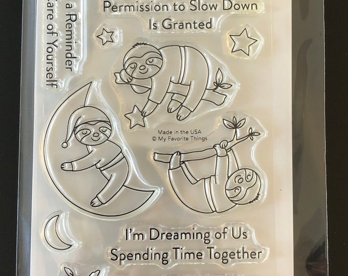 My Favorite Things Slumbering Sloth Stamp - Etsy