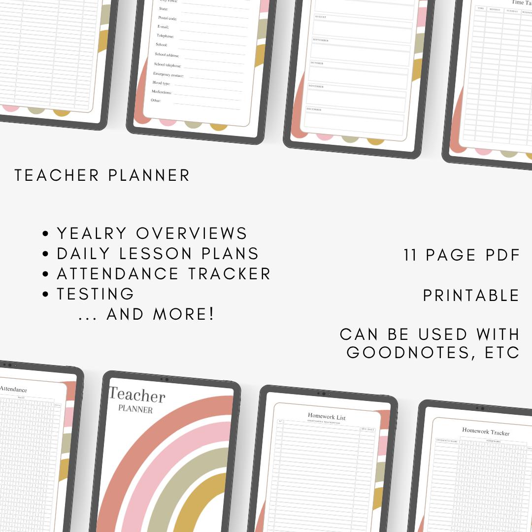 Lesson Plan Printable Teacher Planner Elementary School Planner ...