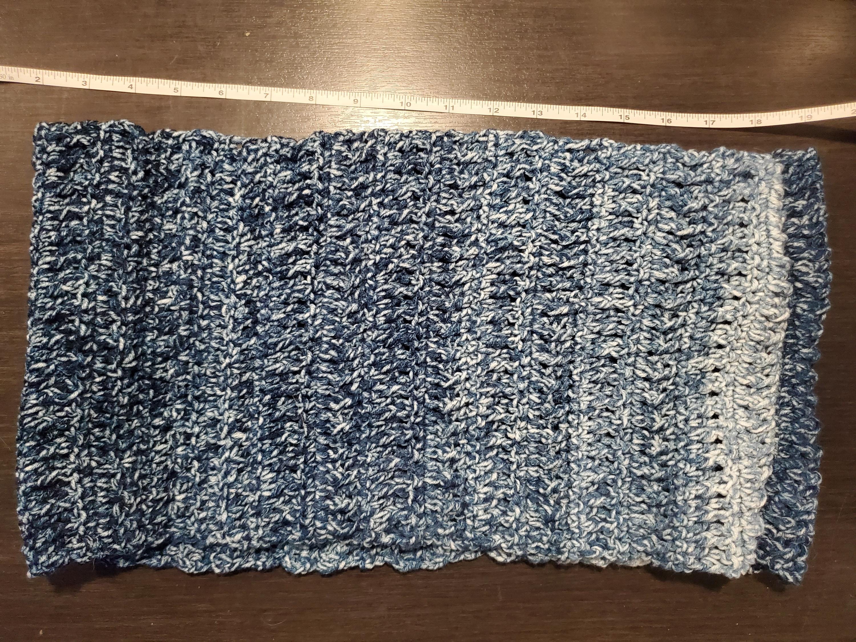 Crochet Blue Cowl - Thumbnail 3