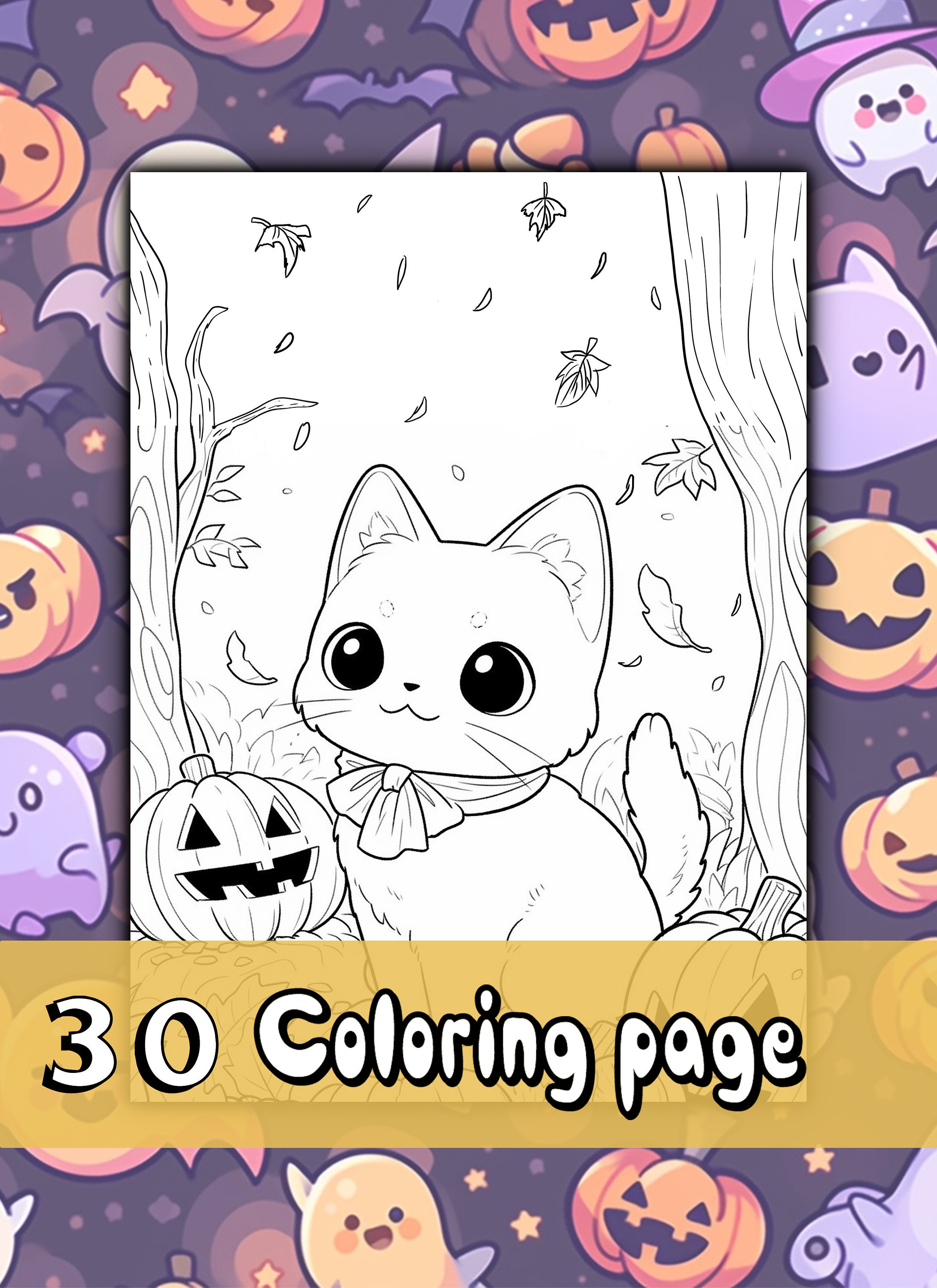 Halloween Coloring Pages, 30 Pages, Cute Halloween Pages, for Kids and ...