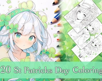 20 St Patricks Day Coloring Pages, St Patricks Coloring Sheets, Coloring Pages, Digital Download,