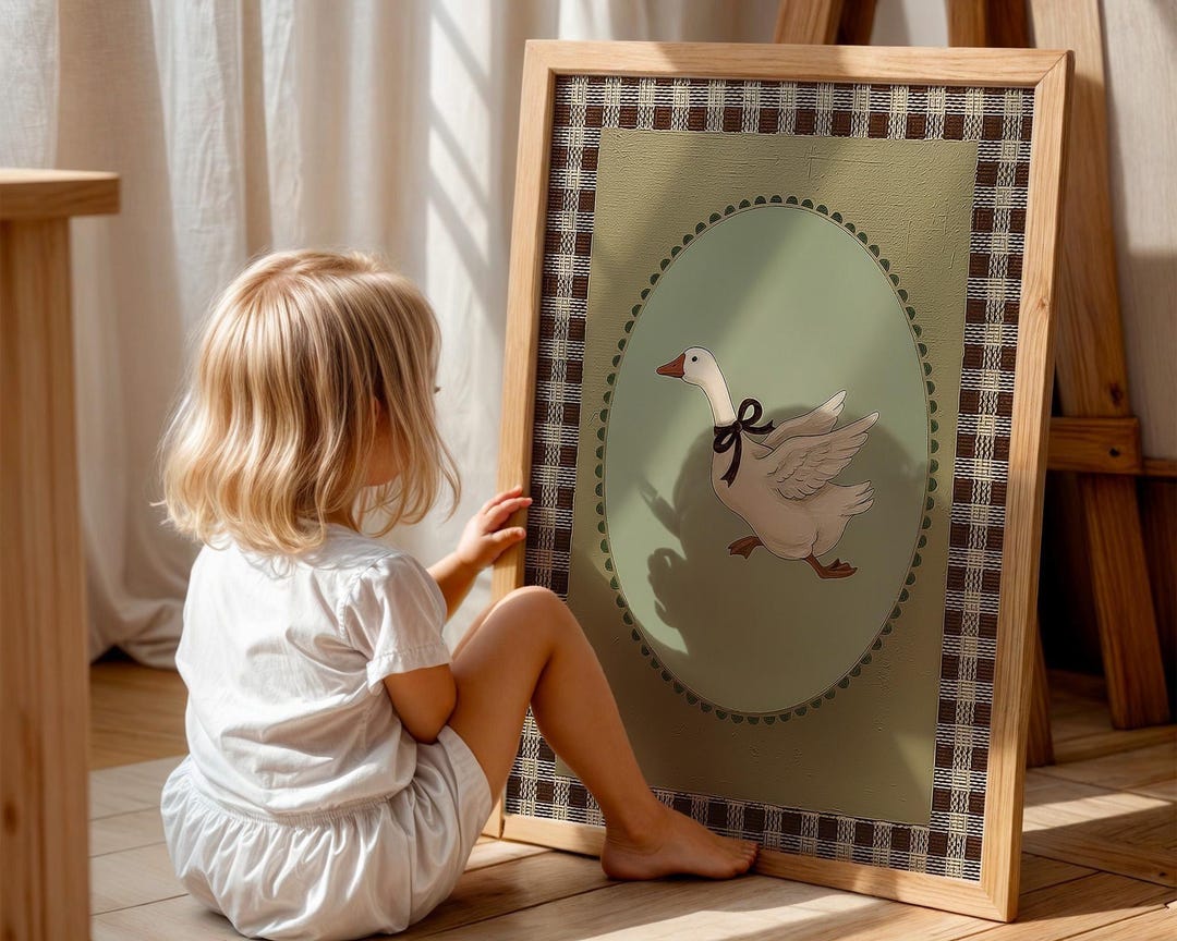 Goose Nursery Wall Art Rustic Farmhouse Animal Print Country Kids Room ...