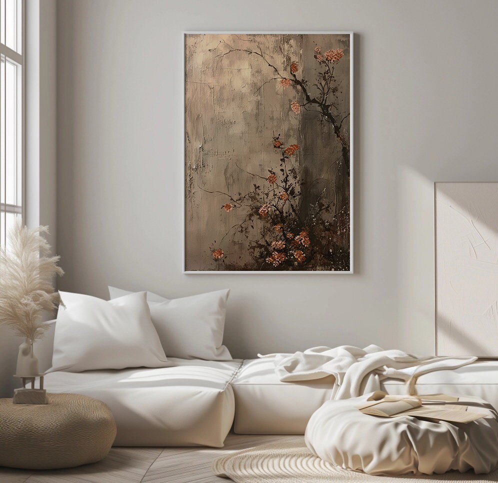 Wabi Sabi Wall Art Japandi Room Decor DIGITAL DOWNLOAD Japanese Blossom ...