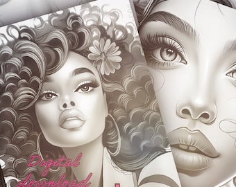 Black woman coloring book PRINTABLE coloring pages Black beauty coloring DIGITAL DOWNLOAD Gift for kids & adults coloring lovers book print.