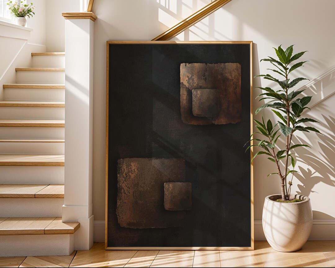 Black Abstract Wabi Sabi Wall Art DIGITAL Painting Japandi Minimalist ...