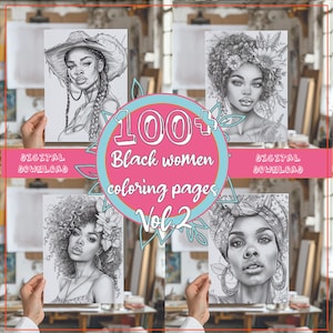 Black women coloring pages DIGITAL DOWNLOAD Bundle Coloring book for Adults & Children PRINTABLE Coloring pages Black girl prints Gift art.