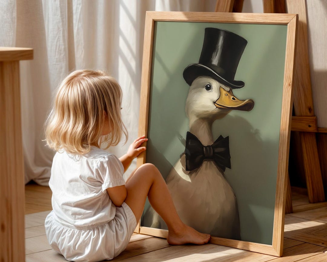 Duck Nursery Wall Art Funny Animal Print for Kids Whimsical Baby Room ...
