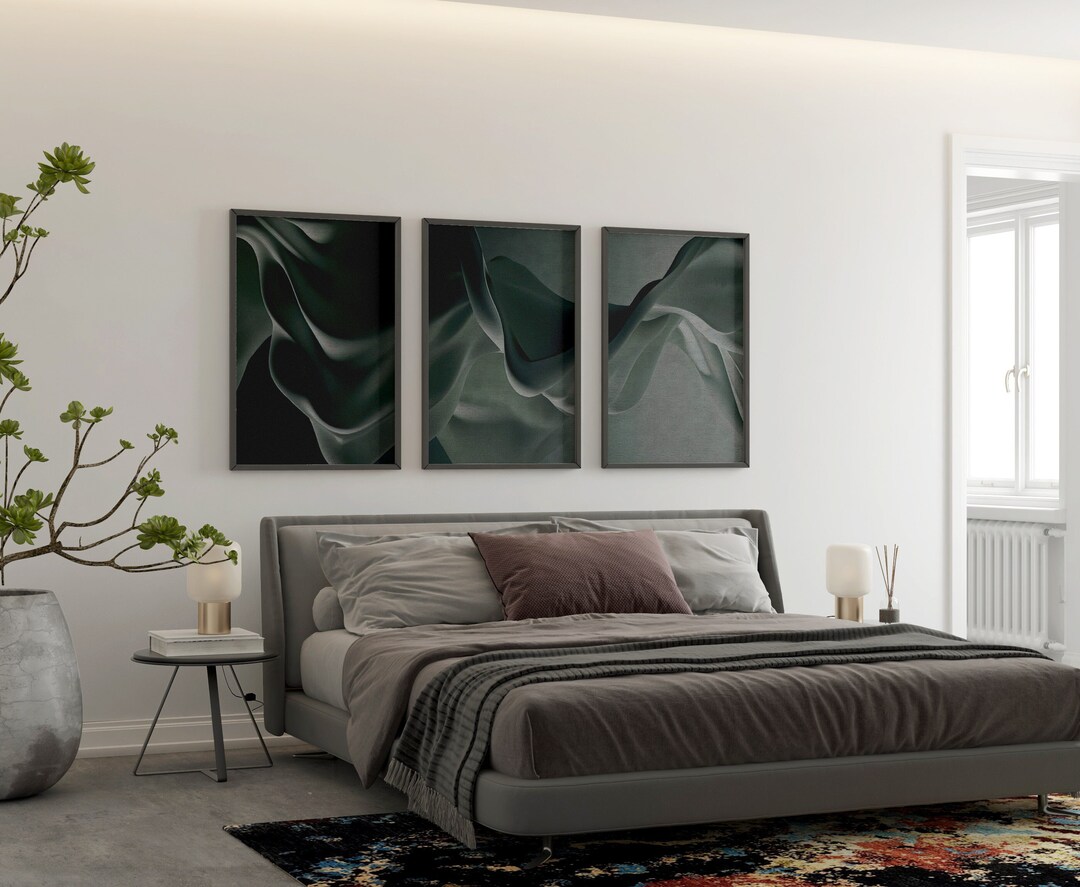 Netural Modern Wall Art Abstract Set of 3 Prints Satin Wall Prints Oil ...