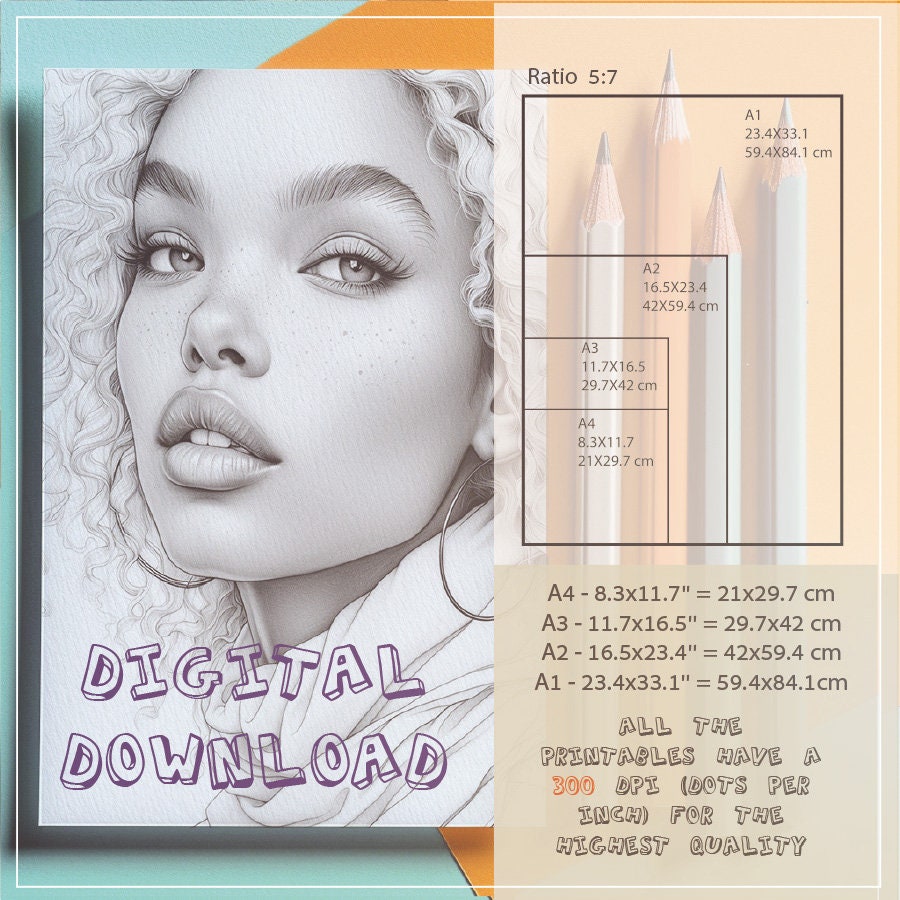 Black Women Coloring Pages DIGITAL DOWNLOAD Bundle Coloring Book for