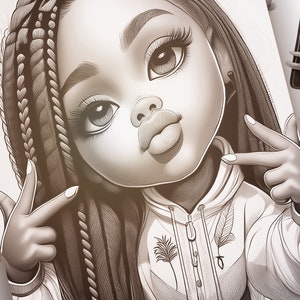 140+pages!! Coloring pages Black doll PRINTABLE Book girls coloring gift for Girls Doll coloring bundle Grayscale giftable coloring party.