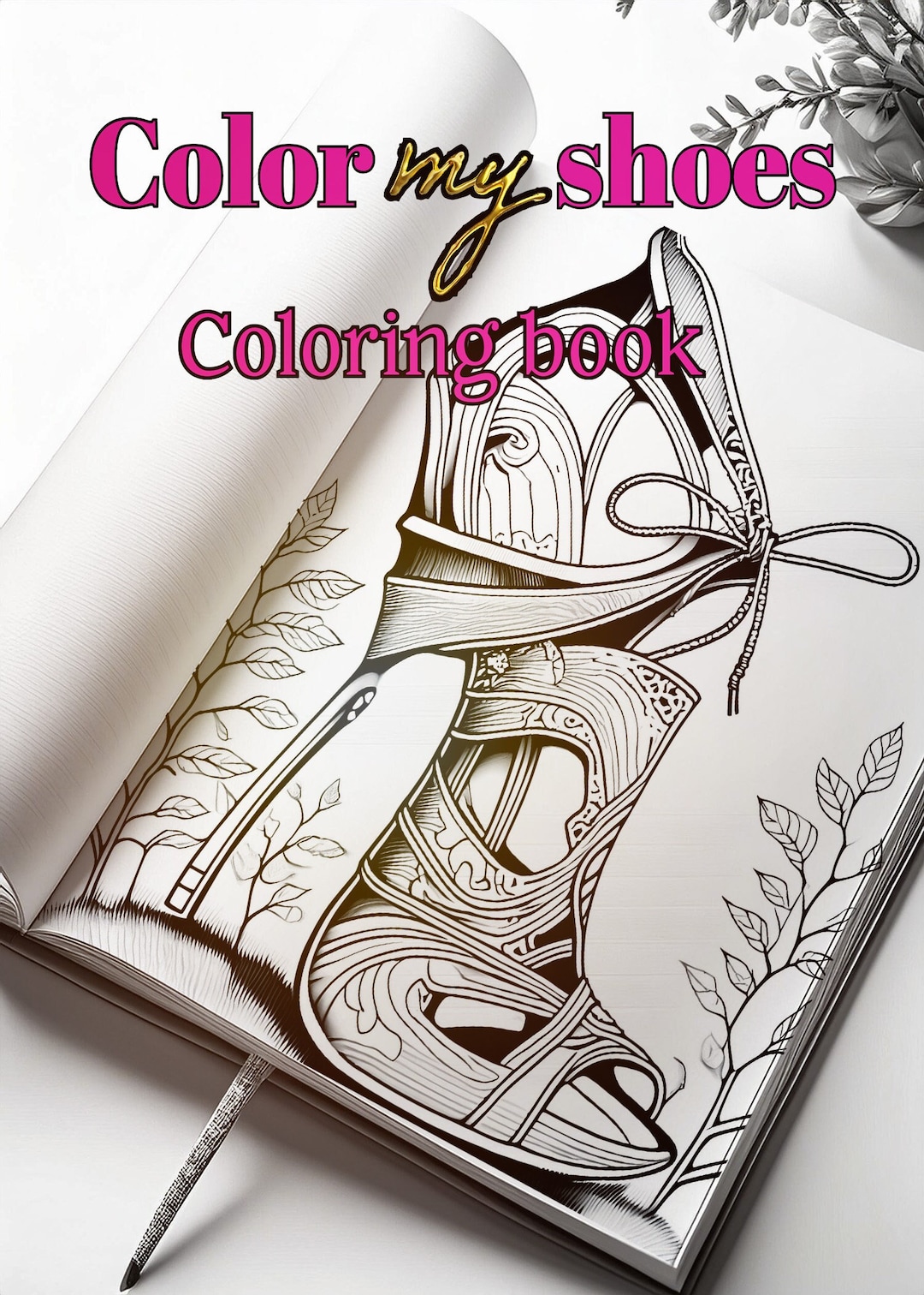 Coloring Book DIGITAL DOWNLOAD Shoes Coloring Pages for Adults and Kids ...