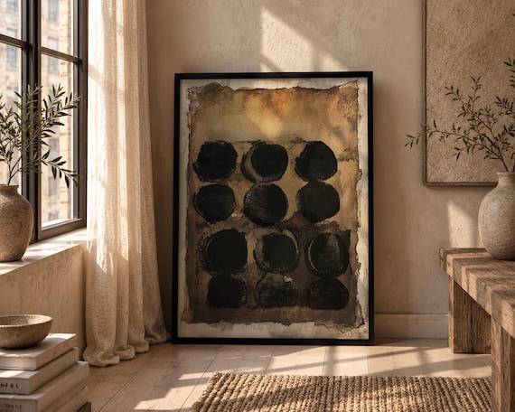 Neutral Abstract Print, Wabi Sabi Japandi Decor (Digital Download)