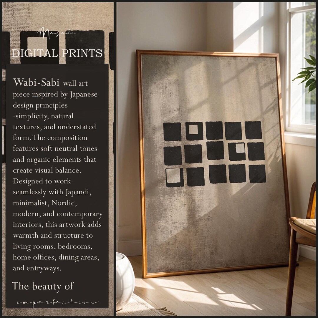Abstract Japandi Art Wabi Sabi Interior Wall Art INSTANT Painting ...
