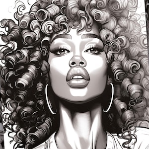 100+pages!! Coloring party DIGITAL DOWNLOAD Black women Printable coloring pages Instant bundle Coloring Girl boss book Grayscale print JPEG