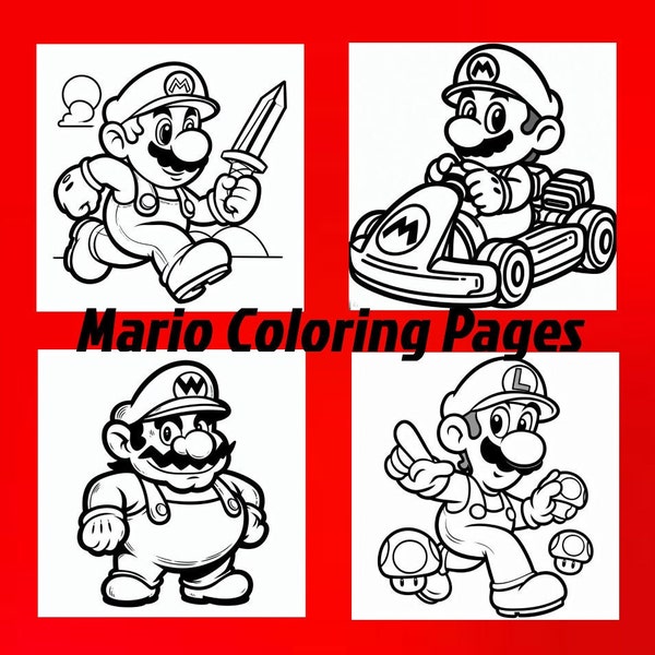 65 Super Mario Bros Coloring Pages, Printable Coloring Book for Kids