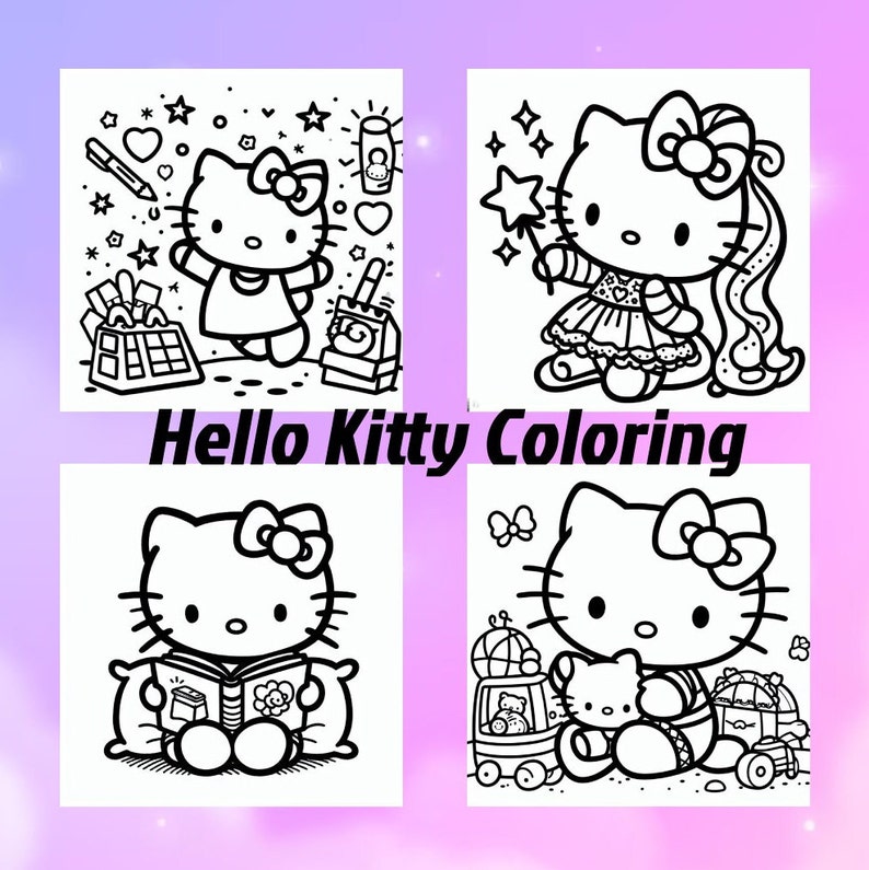 54 Kitties Coloring Pages, Printable Coloring Pages for Kids - Etsy