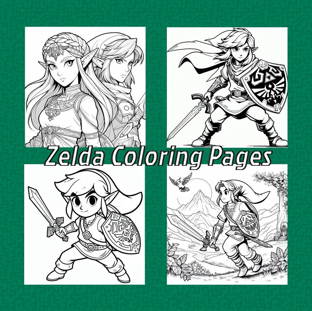 60 the Legend of Zelda Coloring Pages, Printable Coloring Book for Kids