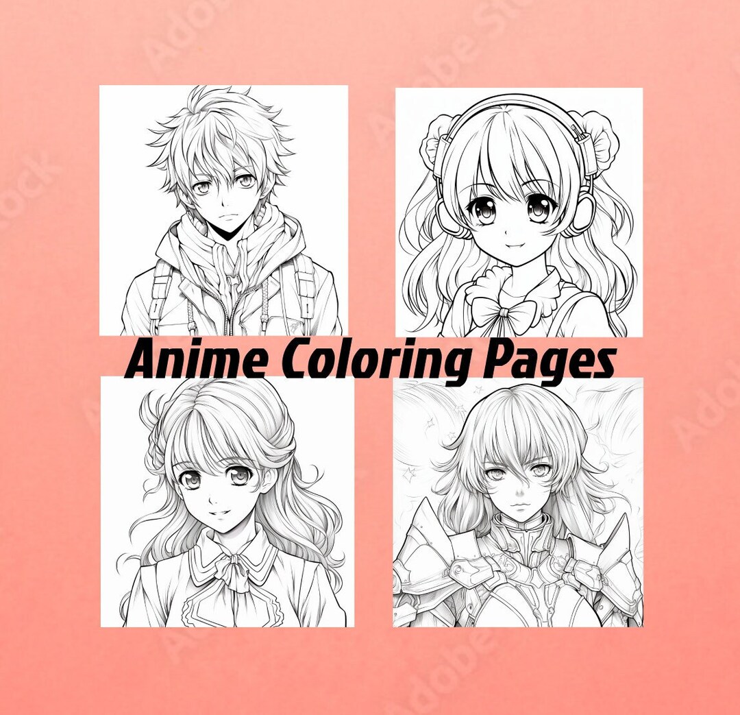 14 Anime and Manga Coloring Pages Printable Coloring Pages - Etsy