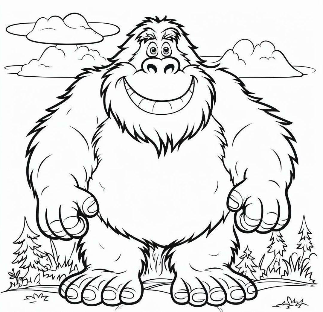 6 Big Foot Coloring Pages Printable Coloring Pages for Kids - Etsy