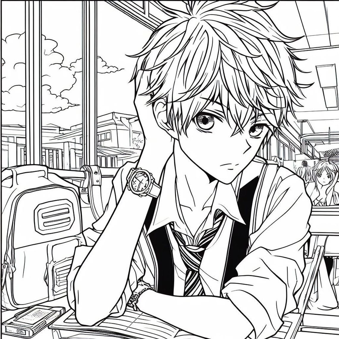 54 Anime and Manga Coloring Pages, Printable Coloring Book - Etsy