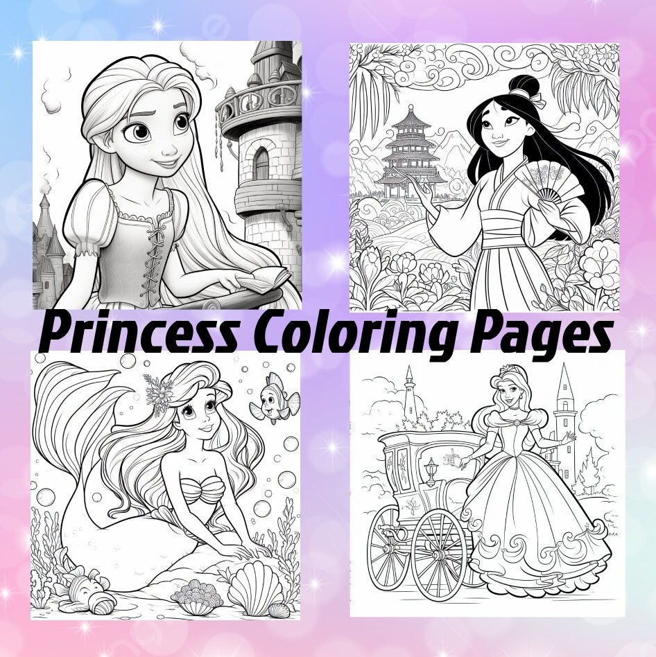 Chibi Princess Coloring Pages / Downloadable Coloring Pages