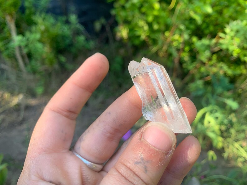 Quartz Root Tips Twin Quartz Seed Point Large Clear, Brazilian Raw Rough Specimen - Etsy