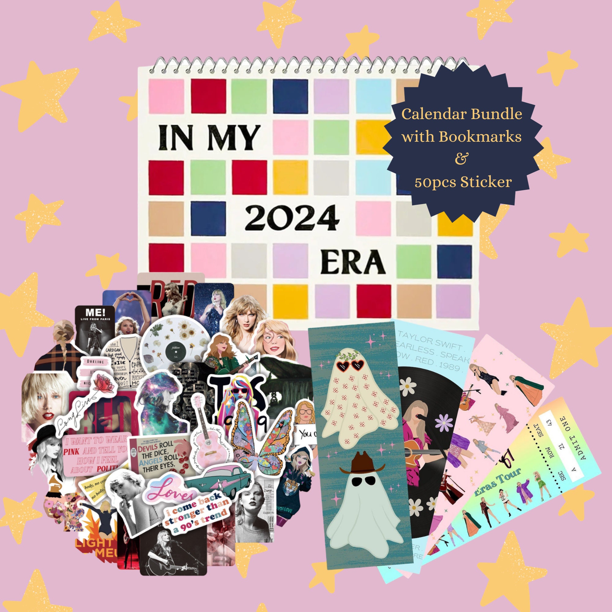 Eras Tour Calendar 2024 Bundle With 50 PCS Stickers 2024 Wall Calendar