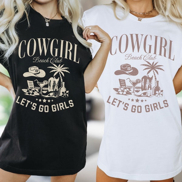 Coastal Cowgirl Bachelorette Shirt Western Beach Bridal Party Matching Tee Country Southern Bride Gift for Bridesmaids Summer Lets Go Girls
