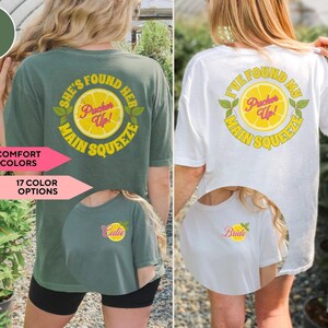 Main Squeeze Bachelorette Party Shirt Lemon Theme Summer Bride Bridal Shower T-shirt Citrus Theme Bridal Party Gift Matching T Shirt Lemons