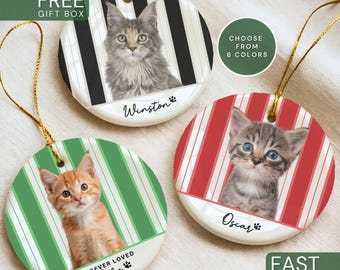 Custom Cat Photo Ornament, Personalized Cat Ornament, Pet Memorial Keepsake, Cat Christmas Ornament, Pet Loss Gift, Cat Mom Kitten Portrait