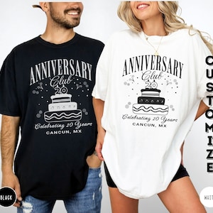 Anniversary Shirt for Couples Custom Anniversary Gift Personalized Wedding Anniversary T-shirt Her and His Matching Tee Celebrating 20 Years