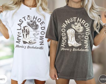 Western Bachelorette Party Shirt Cowgirl Disco Bridesmaids Gift Custom Matching T-shirt Bride's Last Hoedown Country Wedding Coastal Cowgirl
