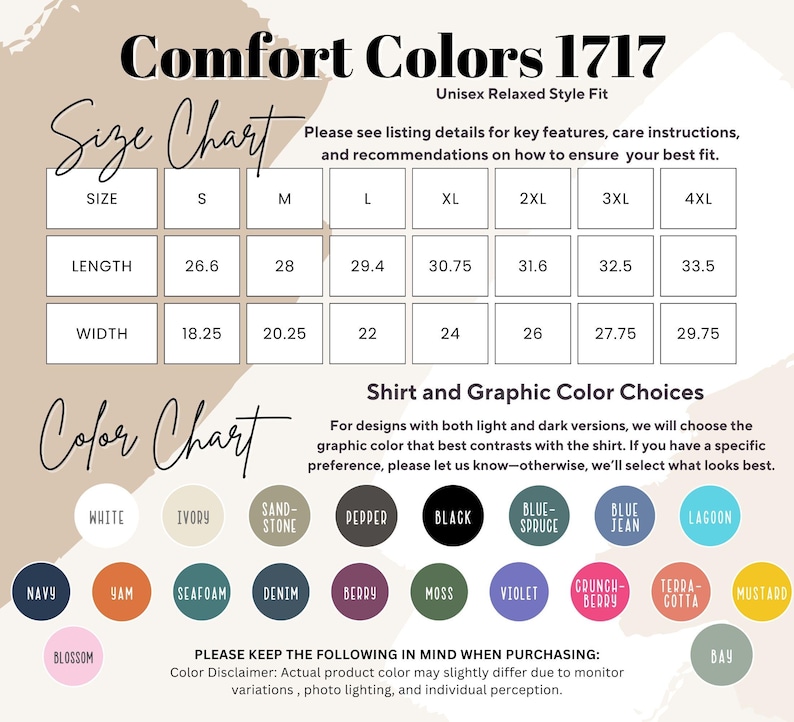 a poster with different colors and sizes of clothing