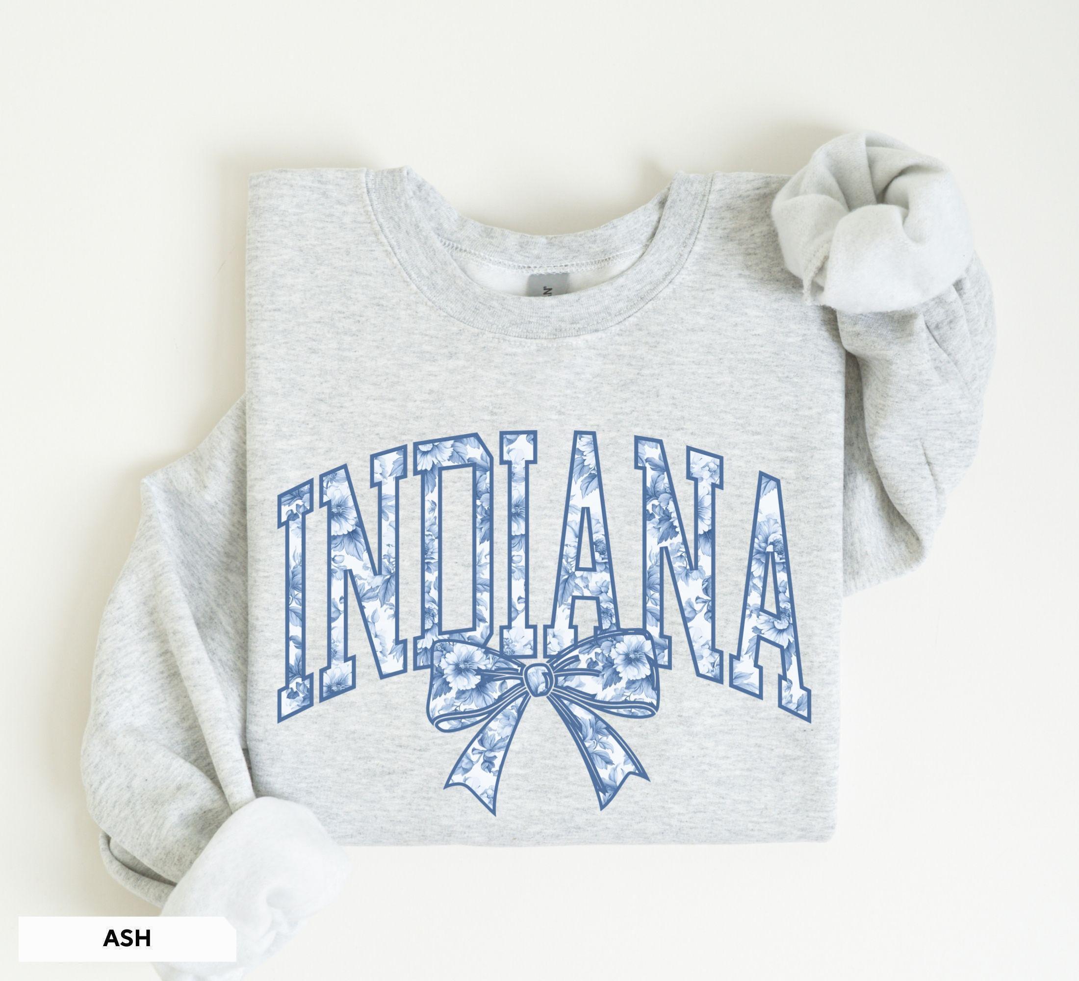 Openindiana Merchandise Indiana Sweatshirt Blue Toile Shirt Indiana Home State Crewneck IN ...