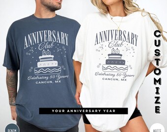 Custom Anniversary Shirt for Couples Anniversary Gift Personalized Wedding Anniversary T-shirt Husband Wife Matching Tee Celebrate 50 years