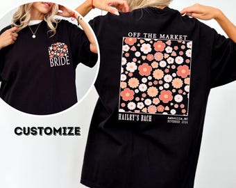 Custom Bachelorette Shirts Floral Retro Bach Party Shirt Flower Market Comfort Color Bridal Party Tshirts, Bridesmaids Matching Tee, Gifts