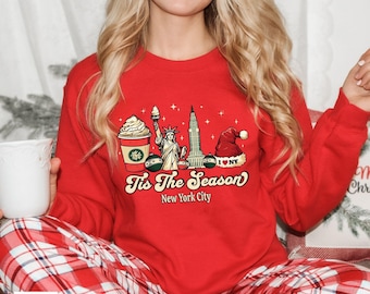 Christmas in NYC Sweatshirt New York City Skyline Crewneck New Yorker Christmas Gift for New York Vacation Shirt Xmas in the City Pullover