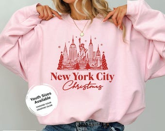 Christmas in NYC Sweatshirt New York City Skyline Crewneck New Yorker Christmas Gift for New York Vacation Shirt Xmas in the City Pullover