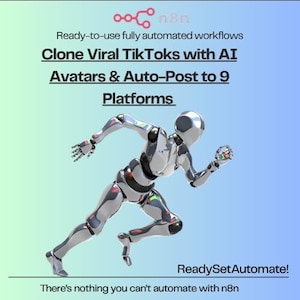 Clone Viral TikToks with AI Avatars & Auto-Post to 9 Platforms n8n workflow | BLUEPRINTS | Ready to use | includes Step by step PDF