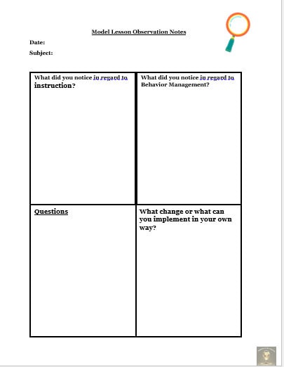 Quick Observation Notes Lesson Observation Notes/form - Etsy